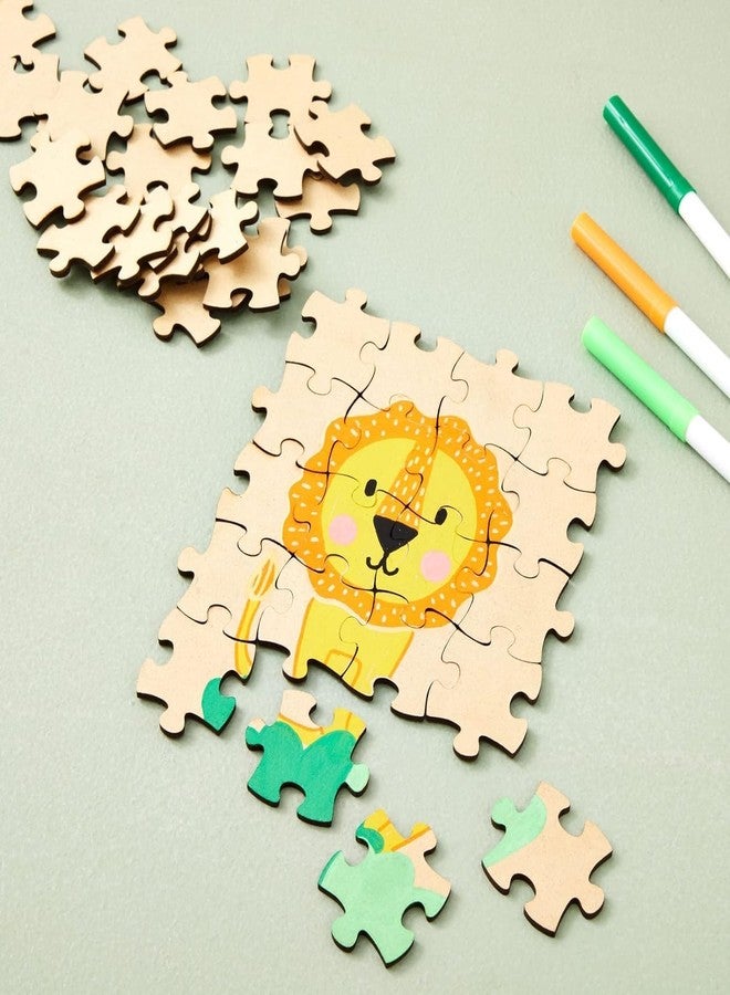 Haoser 100 Blank Wooden Puzzle Pieces for Crafts, DIY Art Projects, 1.9x1.6 Unfinished Freeform Jigsaw Wood Puzzle to Draw On - Image 3